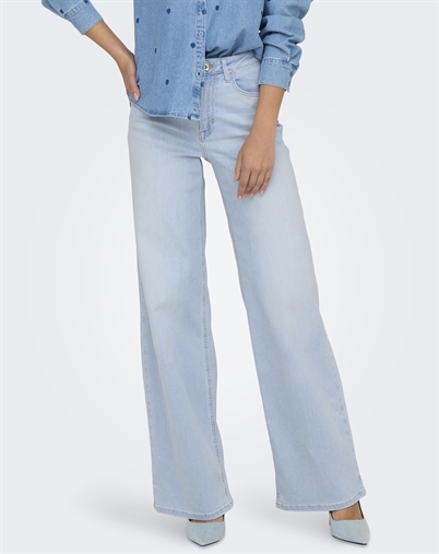 Only - ONLMadison Blush HW Wide Jeans - Light Blue Bleached